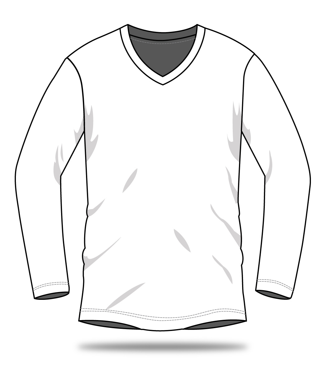 เสื้อยืดแขนยาวคอวี