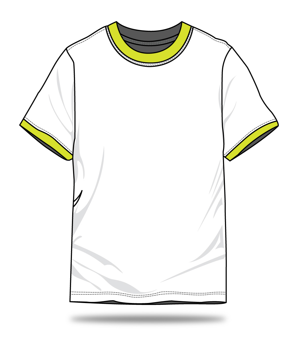 เสื้อยืดแขนสั้นคอกลมแต่งสีคอเสื้อและแขนเสื้อ ทรงเสื้อแบบ Unisex (ใส่ได้ทั้งชาย-หญิง)